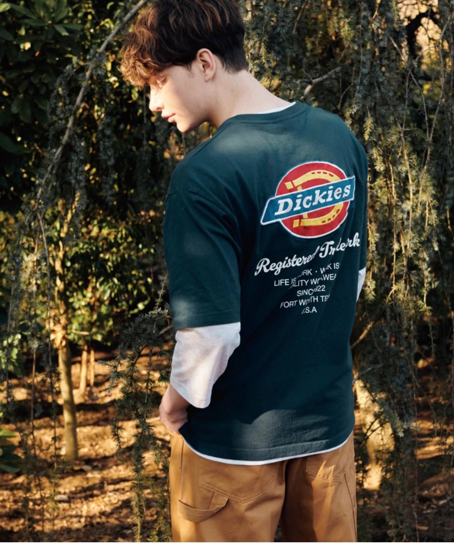 Dickies Print Trendy Printed Brand Pure Cotton T-shirt Short Sleeve Unisex New Round Neck Versatile Loose T-shirt