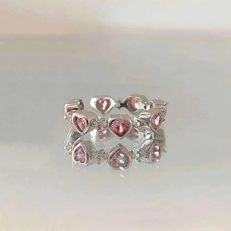 New Arrived Romantic Lovely Pink Bowknot Design Female Exquisite Jewelry Ring with Micro Bow Tie Zircon for Party and Dating