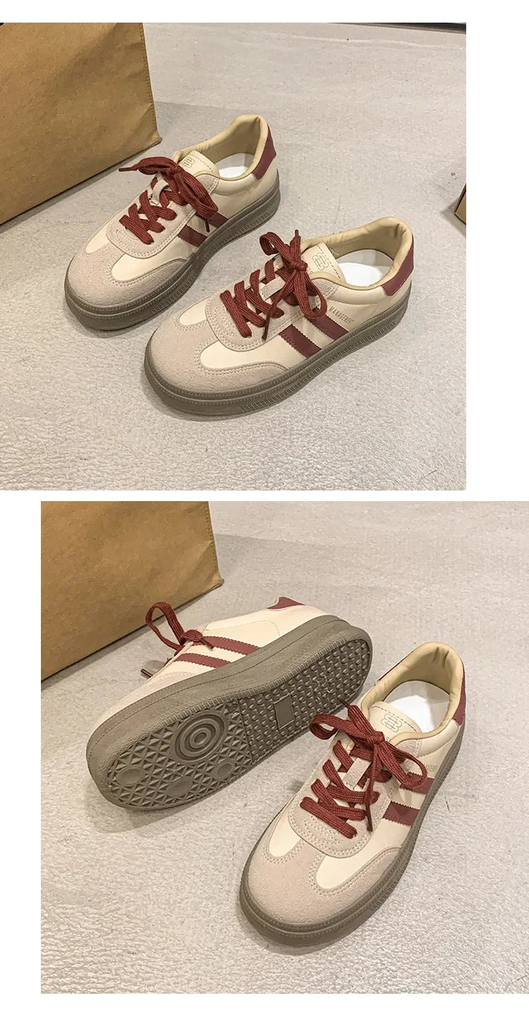 Women's Casual Sports Shoes Spring New Style Versatile Lightweight Lace-Up Mesh Thick Bottom Foot-Extending Dad Sneakers