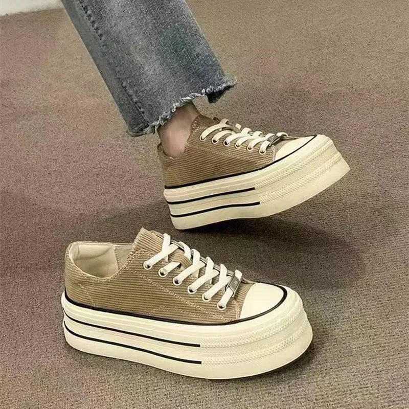Canvas Shoes Women Spring Summer Casual Walking Platforms Vulcanized Shoes Ladies Fashion Chunky Sneakers Zapatos Para Mujer