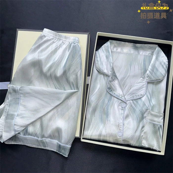 Women's 2pcs Cute Print Short Sleeve Button Top and Shorts Pink Sleepwear Soft Comfy Homewear Casual Loungewear Pajama Set