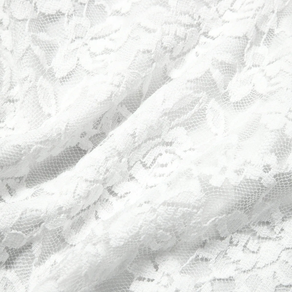 Women Elegant White Lace V-Neck Bodysuits Sexy One Piece Fitted Bodyshaper Jumpsuits Long Sleeves Shapewear Slimming Waist Tops