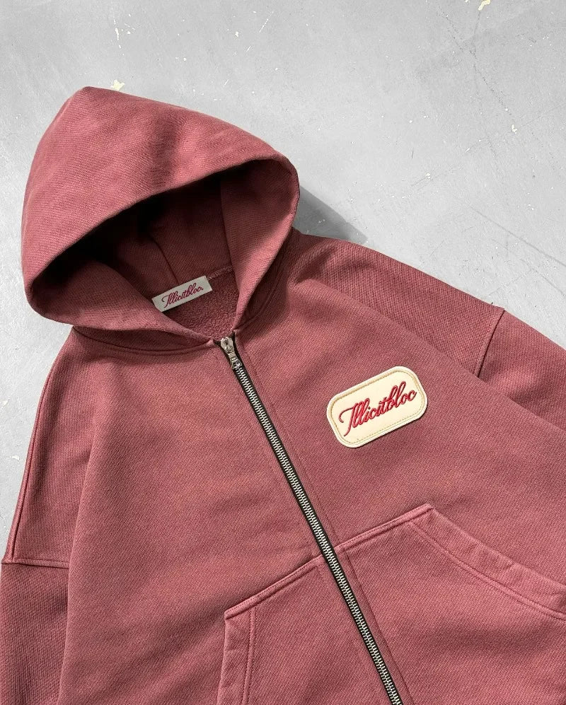 Y2K Fashion New Letter Embroidery Patch Loose Hooded Sweater Women Street Vintage Hip Hop Harajuku Leisure Couple Sports Hoodies