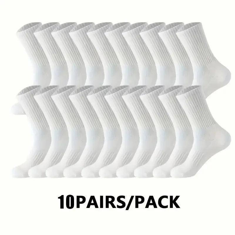 2/6/10/20 Pairs Neutral Striped Round Neck Socks Spring Summer Sweat Absorbing Breathable Solid Color Couple Sports Leisure Sock