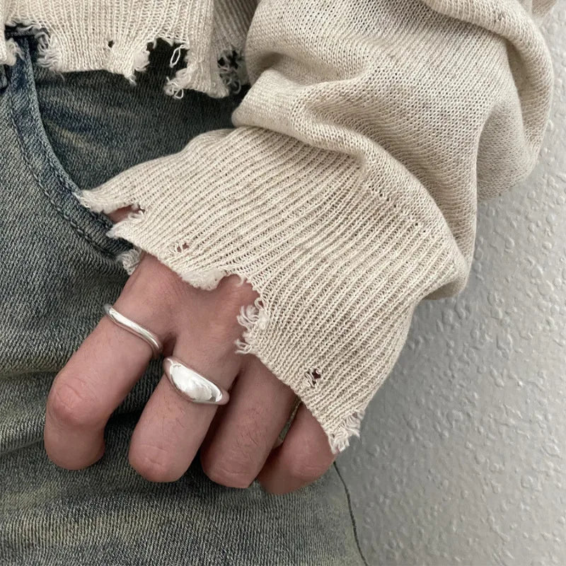 VENTFILLE 925 Sterling Silver Irregular Ring for Women Geometry Versatile Minimalism  Accessories Jewelry Gift Dropshipping