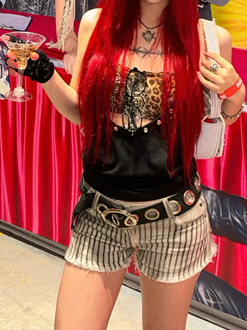 Summer Women Goblin Core Abi Y2k Gyaru Denim Shorts Japanese Harajuku Jean Hot Pants Grunge Kpop Cyber Punk Dark Academia New