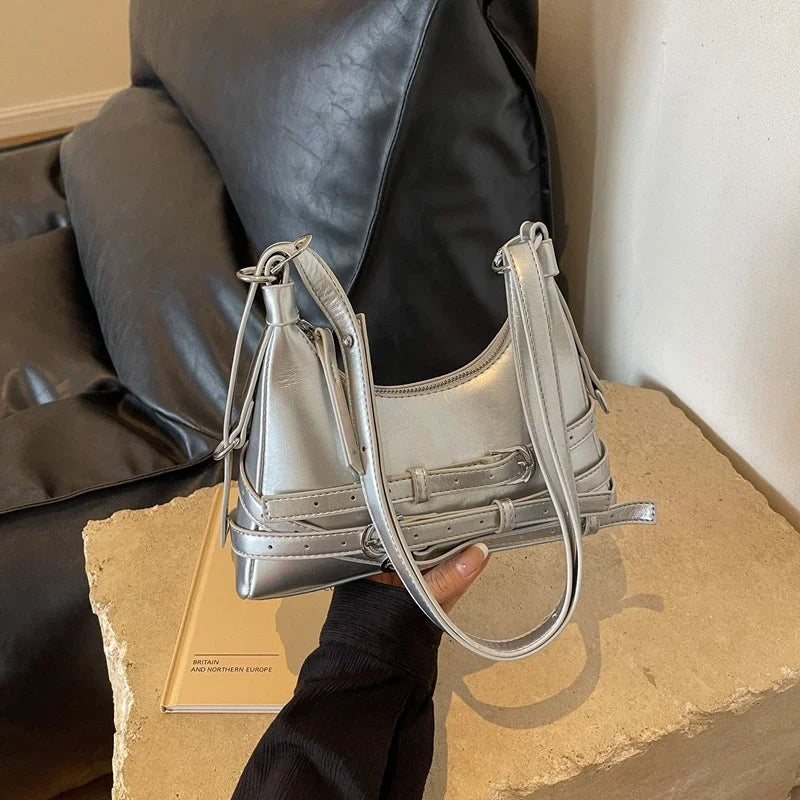 Fashion Sewing Thread Shoulder Bags Solid Soft 2024 Hot Sale Bags for Women Interior Compartment Zipper Pu Women's Handbags