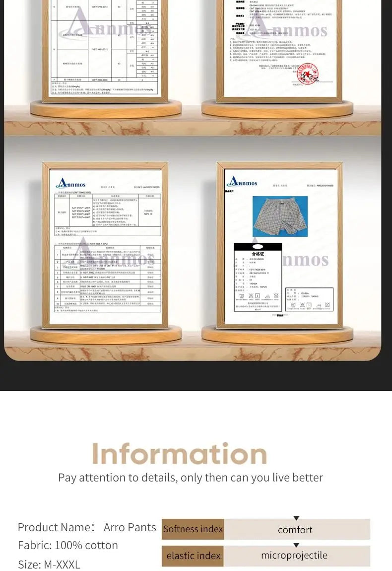 Plus Size M-3XL Men's Aro Pants Cotton Lattice Underwear Loose High Waist Summer Thin Breathable Home Shorts Pouch Underpants