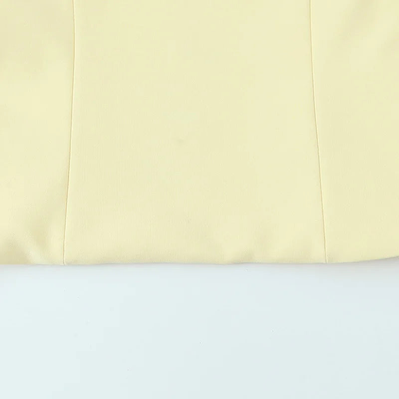 TRAF Butterfly Crop Top Woman Summer Yellow White Slip Top Cute Bow Off Shoulder Tank Top Tanks & Camis Sleeveless Backless Tops