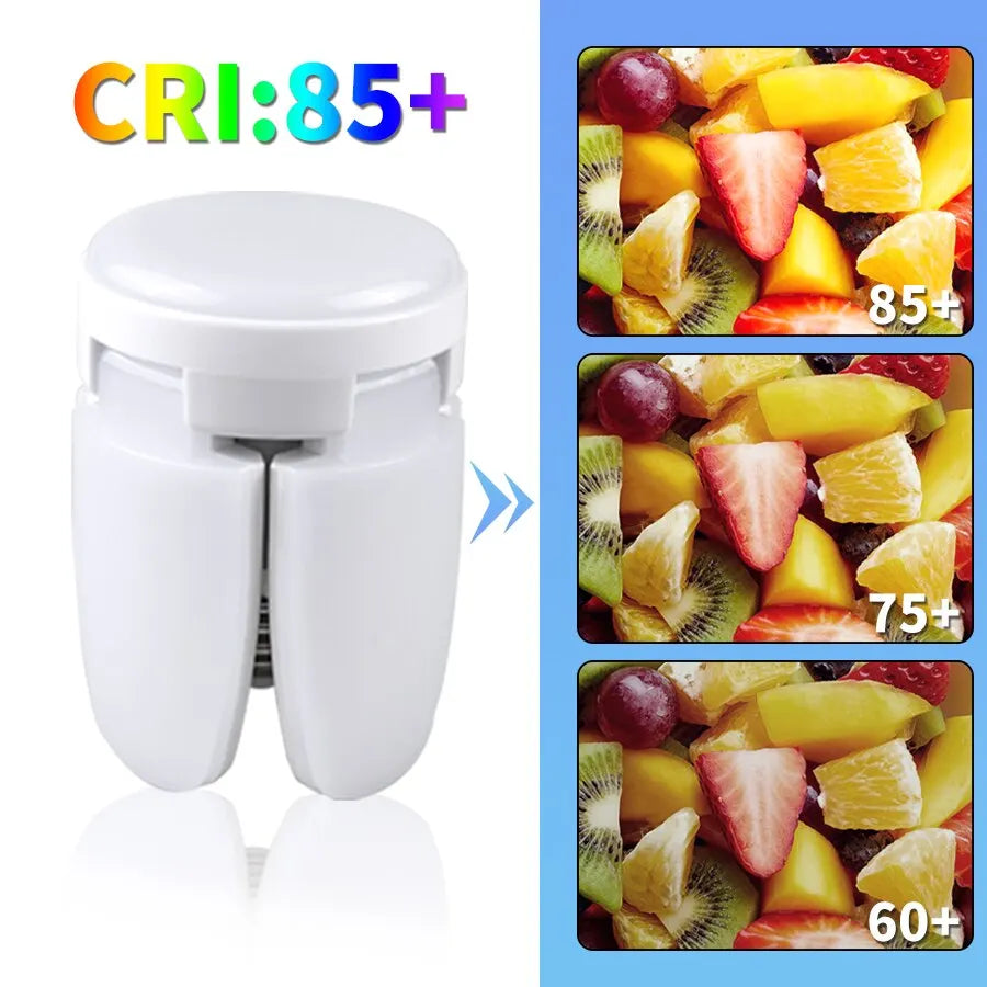 E27 Foldable Fan Shape LED Bulb Lamp  220V 110V 40 LEDs Light Bulbs For Home Ceiling Lamp Warehouse Garage  White Light 6500