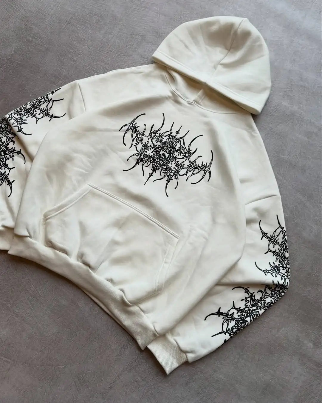 Niche Abstract Art Graffiti Watercolor Painting Oversized Printed Cotton Sweatshirts Men and Women Popular Street Tops Hoodies