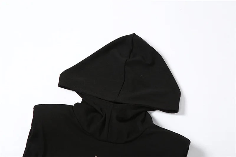 Fashion Solid Color Hooded Bodysuit One Piece Sexy Round Neck Sleeveless Lingerie Sexy Casual Slim Streetwear Festival Outfit