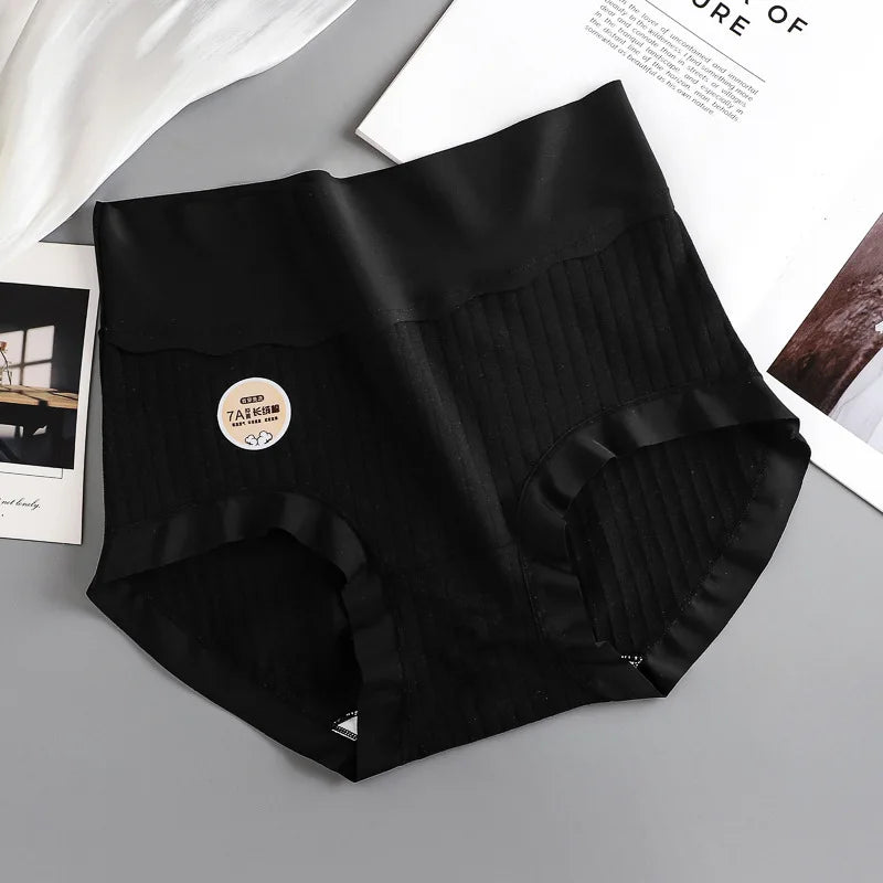 Supima Cotton Women's Underwear 7A Antibacterial Gusset High Waist Tummy Control Plus Size Breathable Infant-Safe Panties