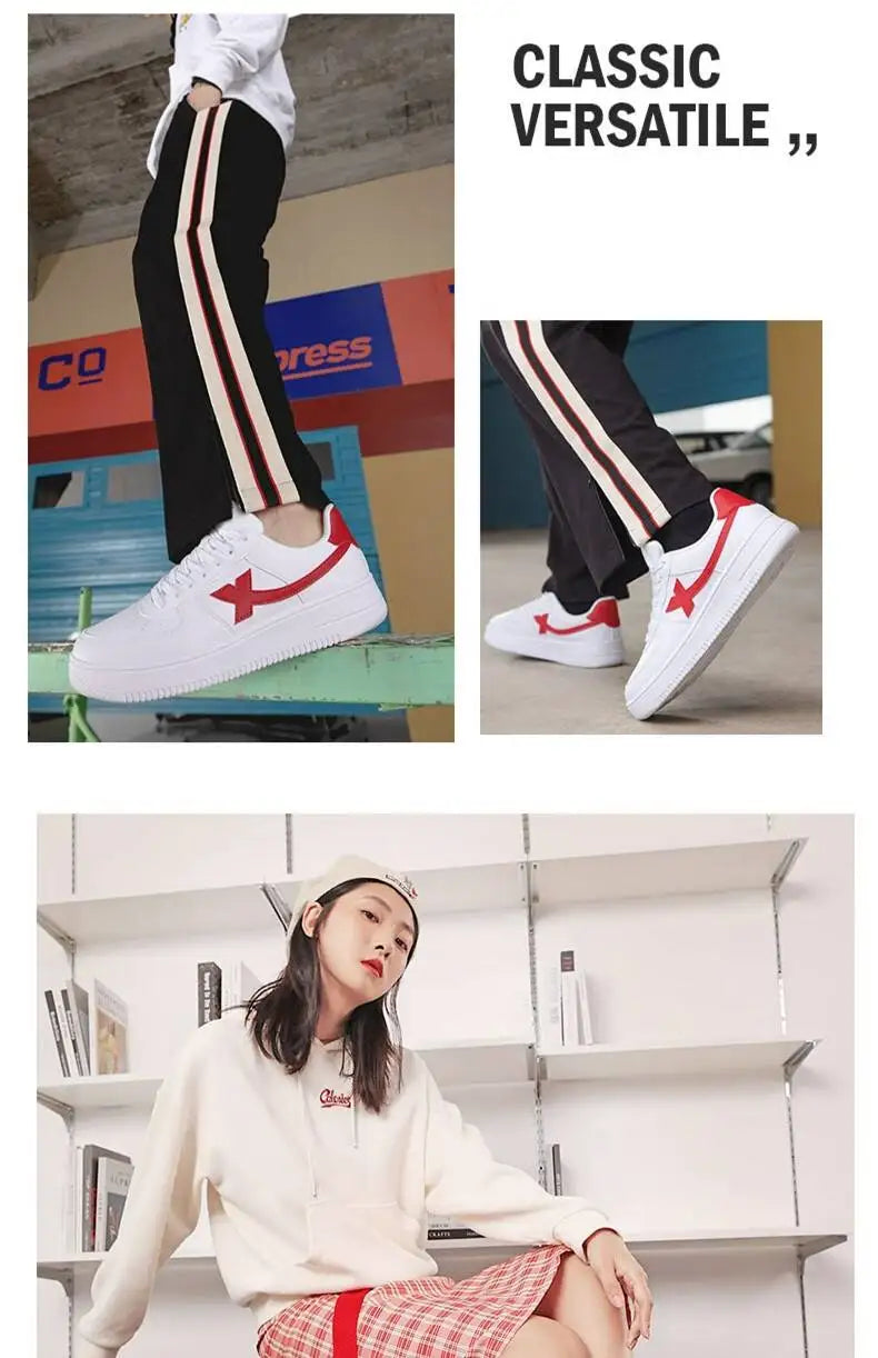Xtep Men Skateboarding Shoes Non-Slip Casual White Couple Skate Sneakers Male Female Luxury Brand Shoes 881219319851