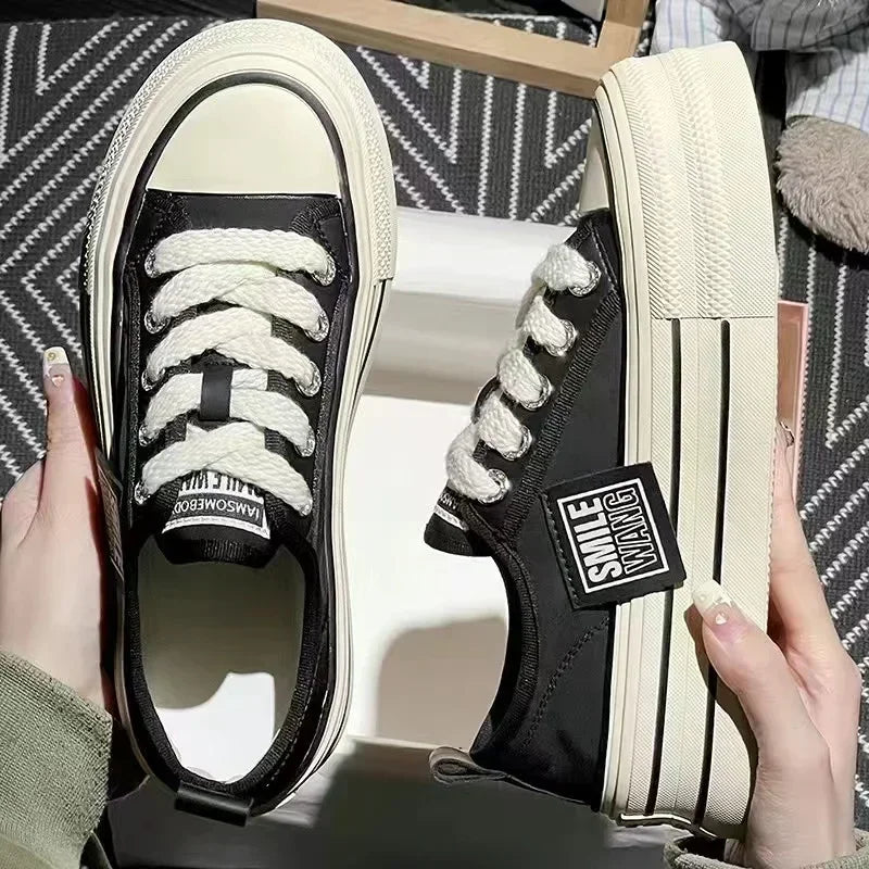 Canvas Shoes Women Spring Summer Casual Walking Platforms Vulcanized Shoes Ladies Fashion Chunky Sneakers Zapatos Para Mujer