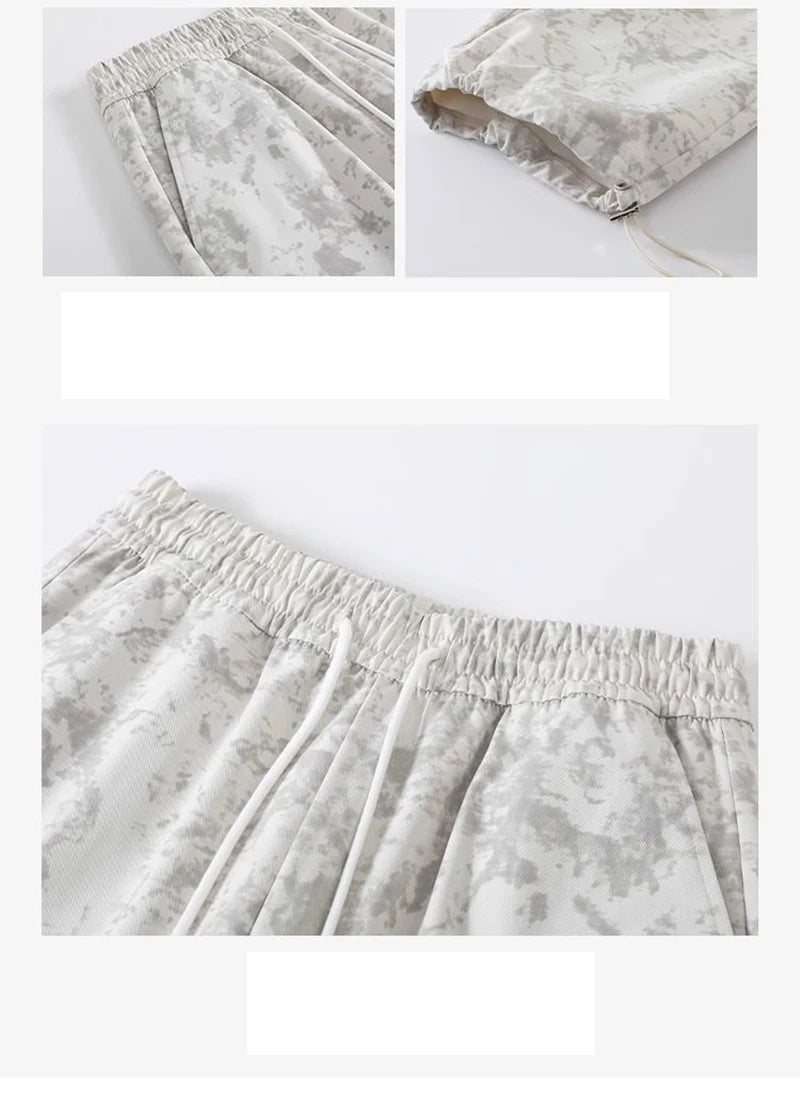 Zoki Tie Dye Streetwear Cargo Pant Women Vintage Loose High Waist Y2K Trousers Harajuku American Casual Summer Bf Wide Leg Pants