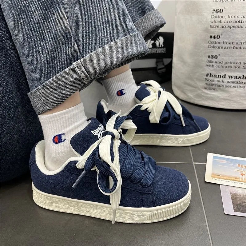 2025 Spring New Casual Couple Casual Shoes Retro Chic Versatile Youth Trend Breathable Height Increasing Sports Skateboard Shoes