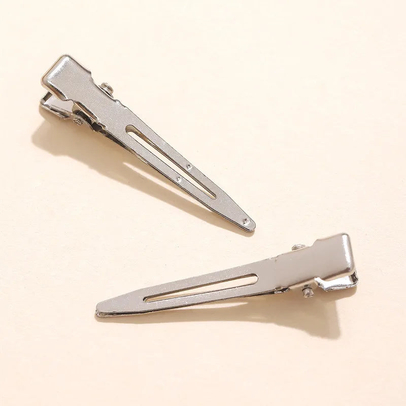 30pcs Women's Metallic Silver Fashion Hair Clip For Daily Wear Street Fixed Hair Pin Professional Ladies Salon Curl Hairclip