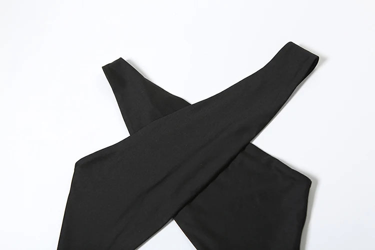 Nibber High Splits Maxi Dress Women Sexy Backless Irregular Hollow Cross Knot Skinny Midnight Prom Party Temperament Outfits