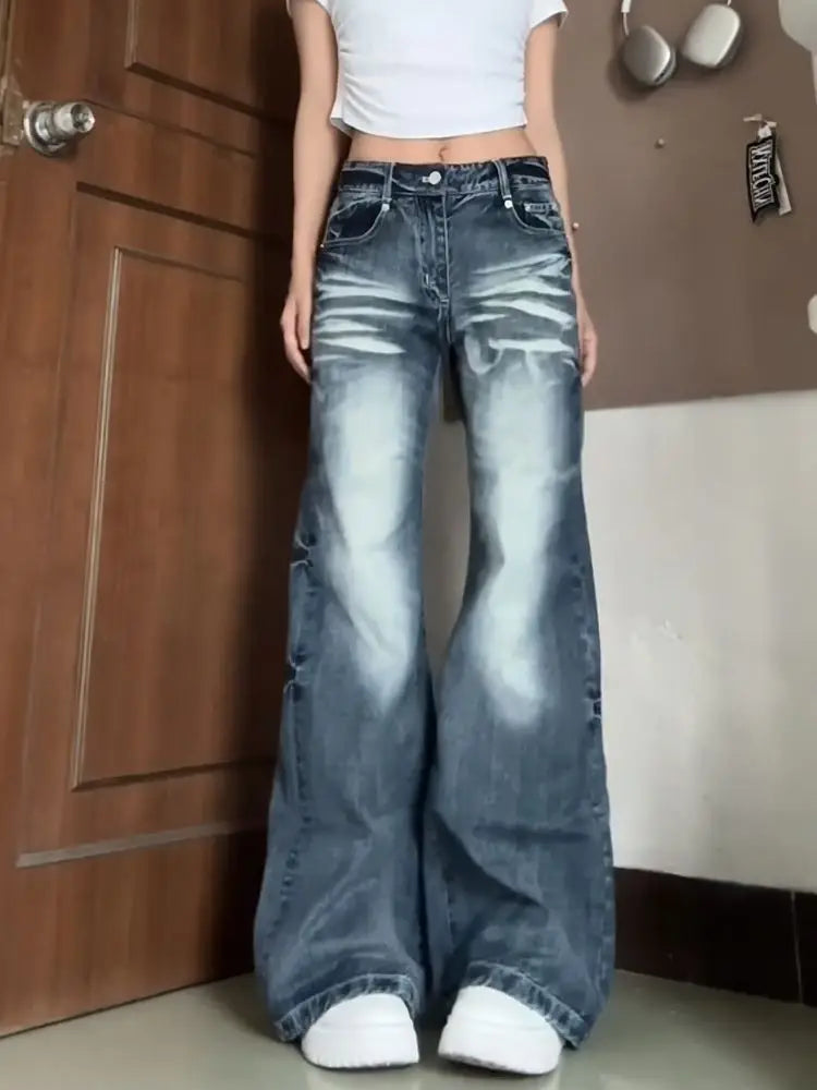 Y2k Baggy Jeans Pants for Woman Shoujo Girl Style Women's Denim Pants Low Rise Jeans Women's Spring Clothes Jean Coquette Jorts