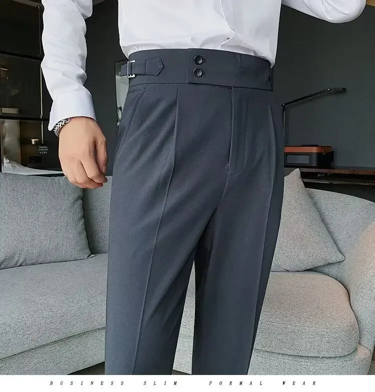 Men's Straight-leg High-waisted Casual Suit Pants High-end Feelslims Slimming Effective Spring Autumn Seasonal Pants