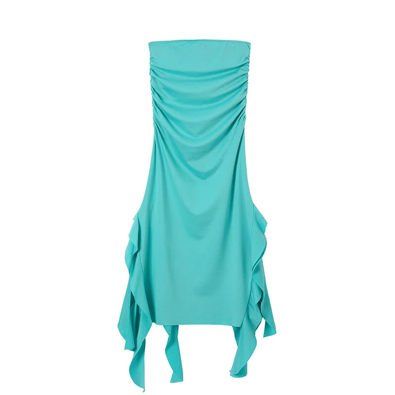 2024 Spring/Summer European and American Fashion Trend Women's New One Shoulder Bra Wrap Hip Slim Fit Irregular Dress