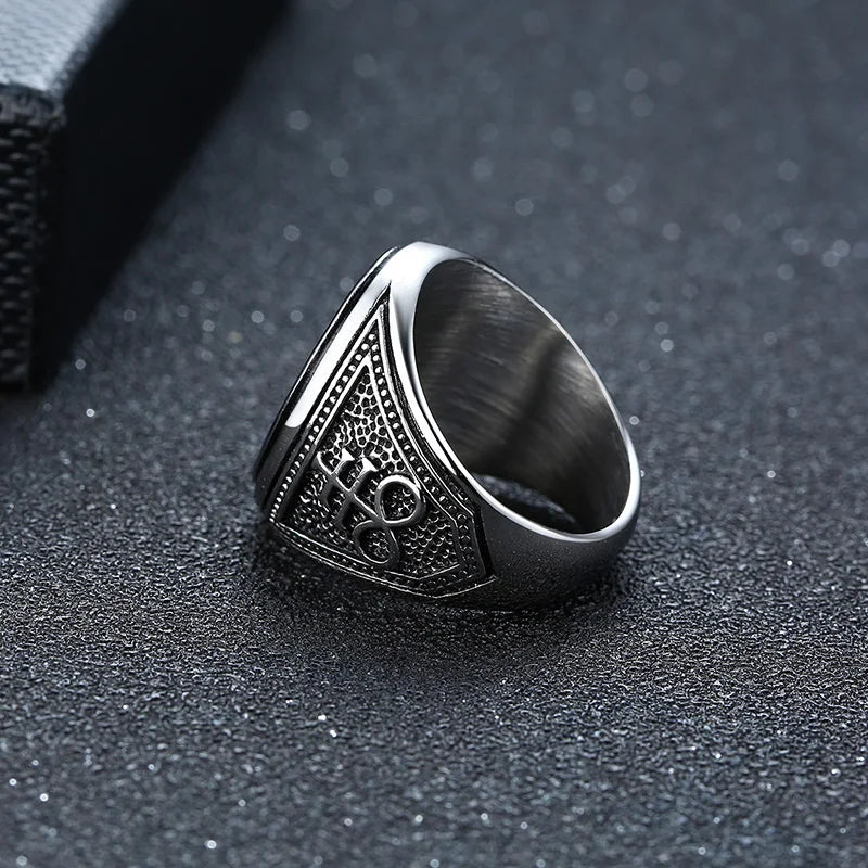 Vnox Sigil of Lucifer Devil Seal of Satan Stamp Ring for Men Casting Stainless Steel Punk Signet Ring Band