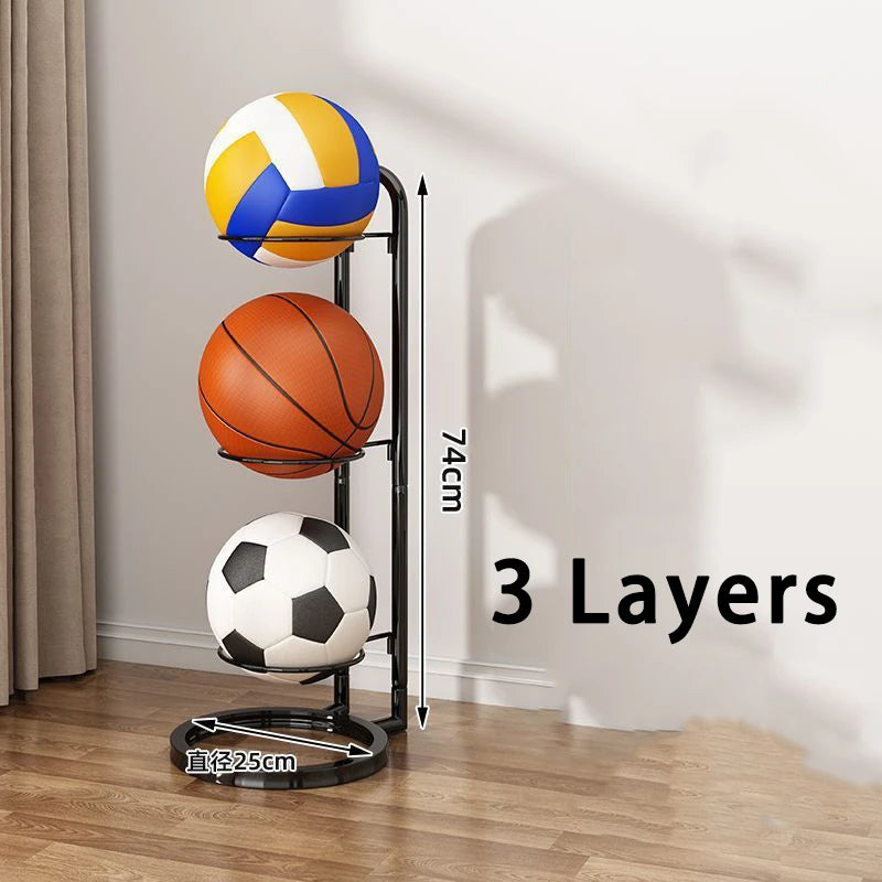 2/3/4/5Layers Basketball Storage Rack Indoor Children Balls Placed Rack Football Volleyball Basketball Holder Balls Metal Stand