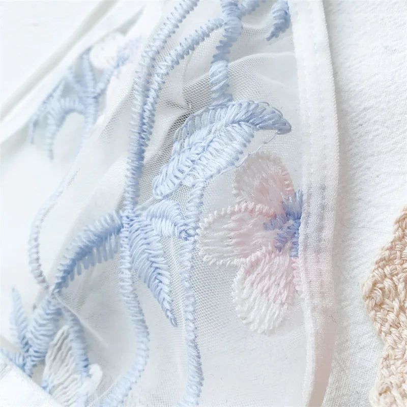 Women's Ultra-thin Cup Bra & Brief Sets Mesh Lace Underwear Set Transparent Beauty Back Hollow Embroidery Lingerie Set