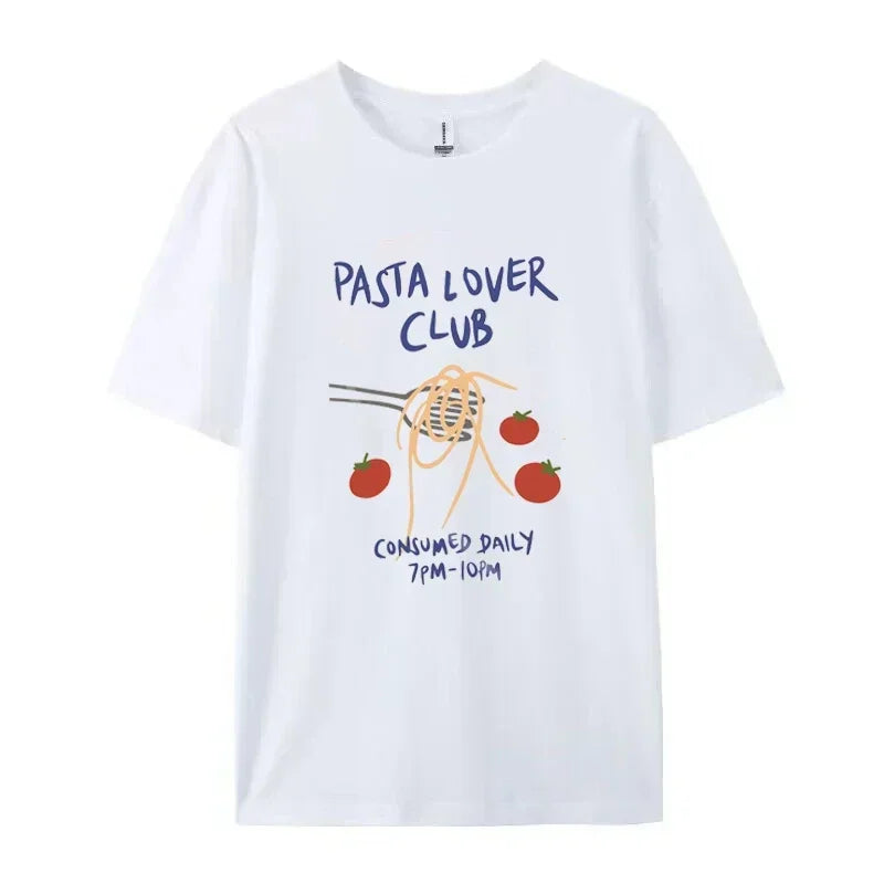 Women Retro Graphic Tee Fruit Print Crew Neck Short Sleeve T-Shirt Unisex Fashion Top Oversized Harajuku Y2k Streetwear T-Shirts