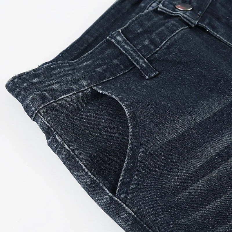 American Retro Low Waist Bell Bottom Jeans Women Summer Fashionable Versatile Casual Long Pants Washed Effect Classic Style