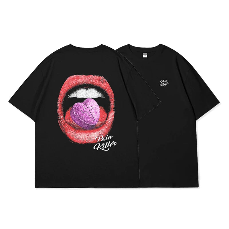 Men's and women's Short-Sleeved T-shirts Funny Abstract Pattern T-shirts 100%Cotton Streetwear Casual Fashion Oversized T-shirts