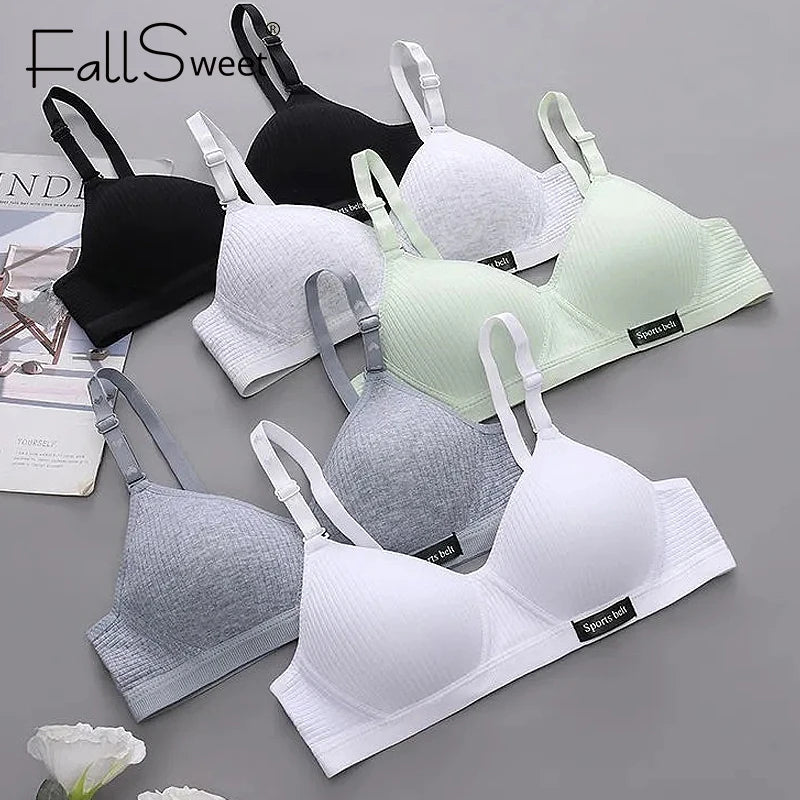 FallSweet Cotton Wireless Bra for Women Seamless Push Up Bras Comfortable V-Shaped Gathering Underwear AB Cup Intimate Lingerie