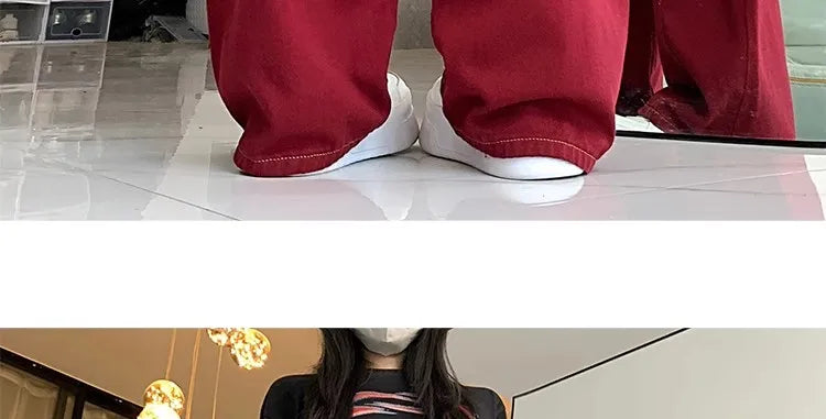 Streetwear Casual Cargo Pants for Women 2025 New Bottoms Straight Trousers Fashion Pockets Korean Pantalon Femme