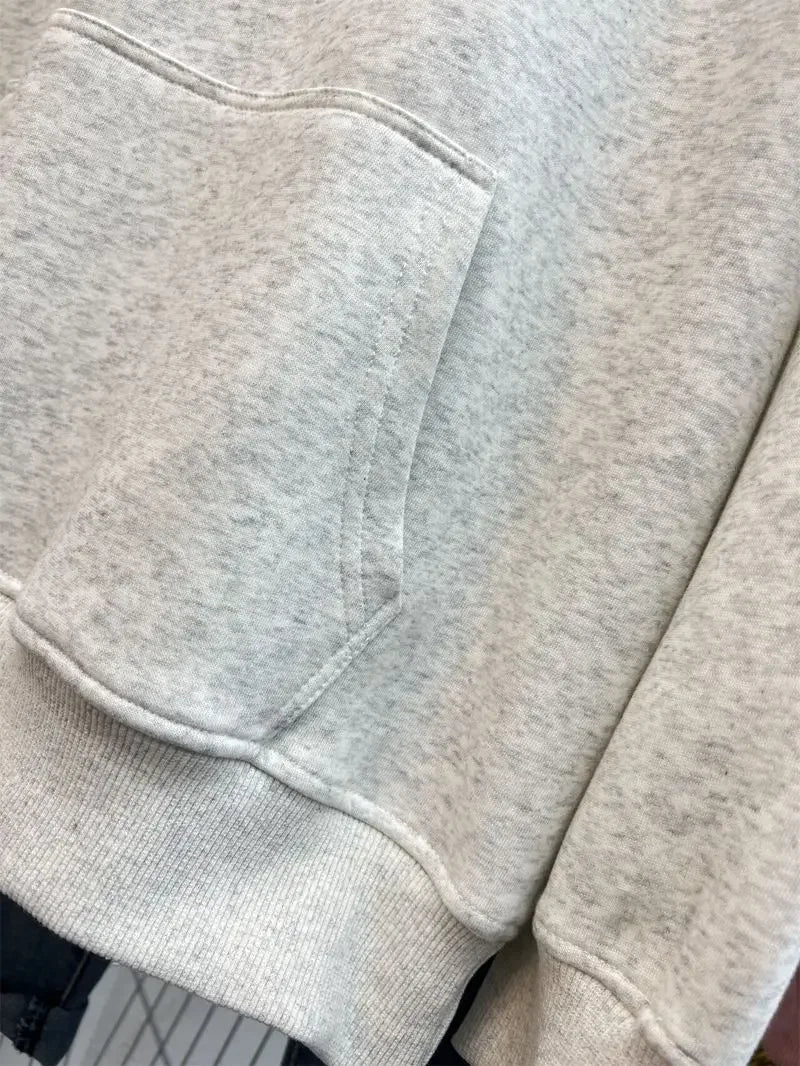 Casual versatile small hooded couple sweatshirt for women, American retro Hong Kong style chic lazy style jacket and top for men