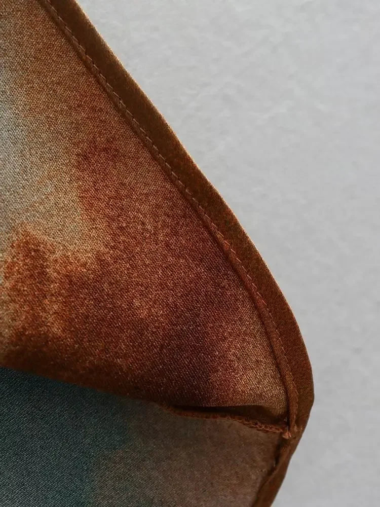 Elegant Sexy Long Dress New 2023 Design V-neck Open Back Rainbow Printing Tank Dress For Women Cross-border European Style