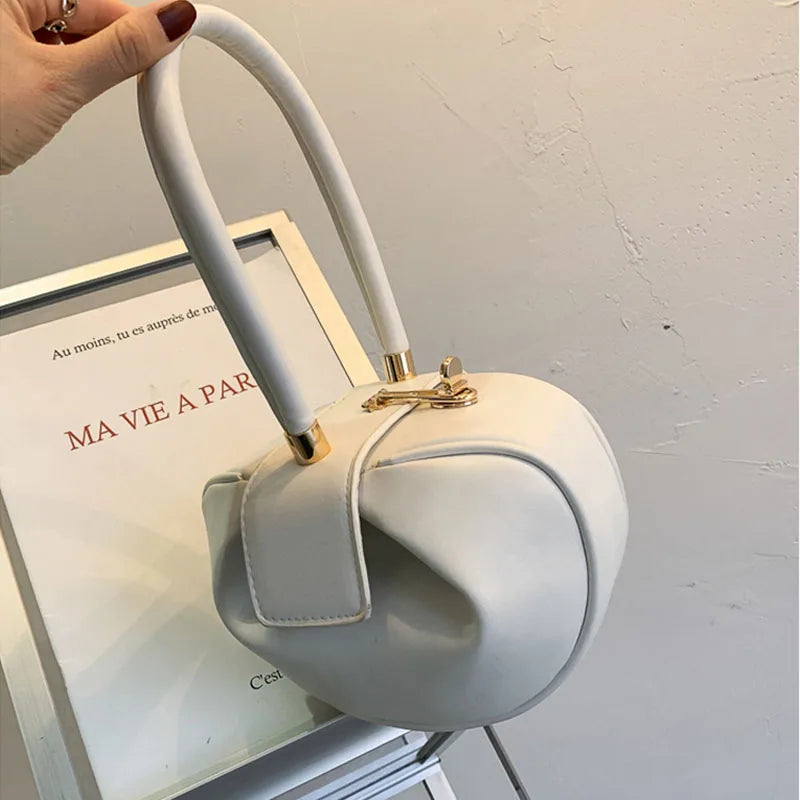 Round Ball Women's Handbag Brand Designer Bowling Bag PU Leather Mini Shoulder Bags Female Luxury Purse Fashion Armpit Bag