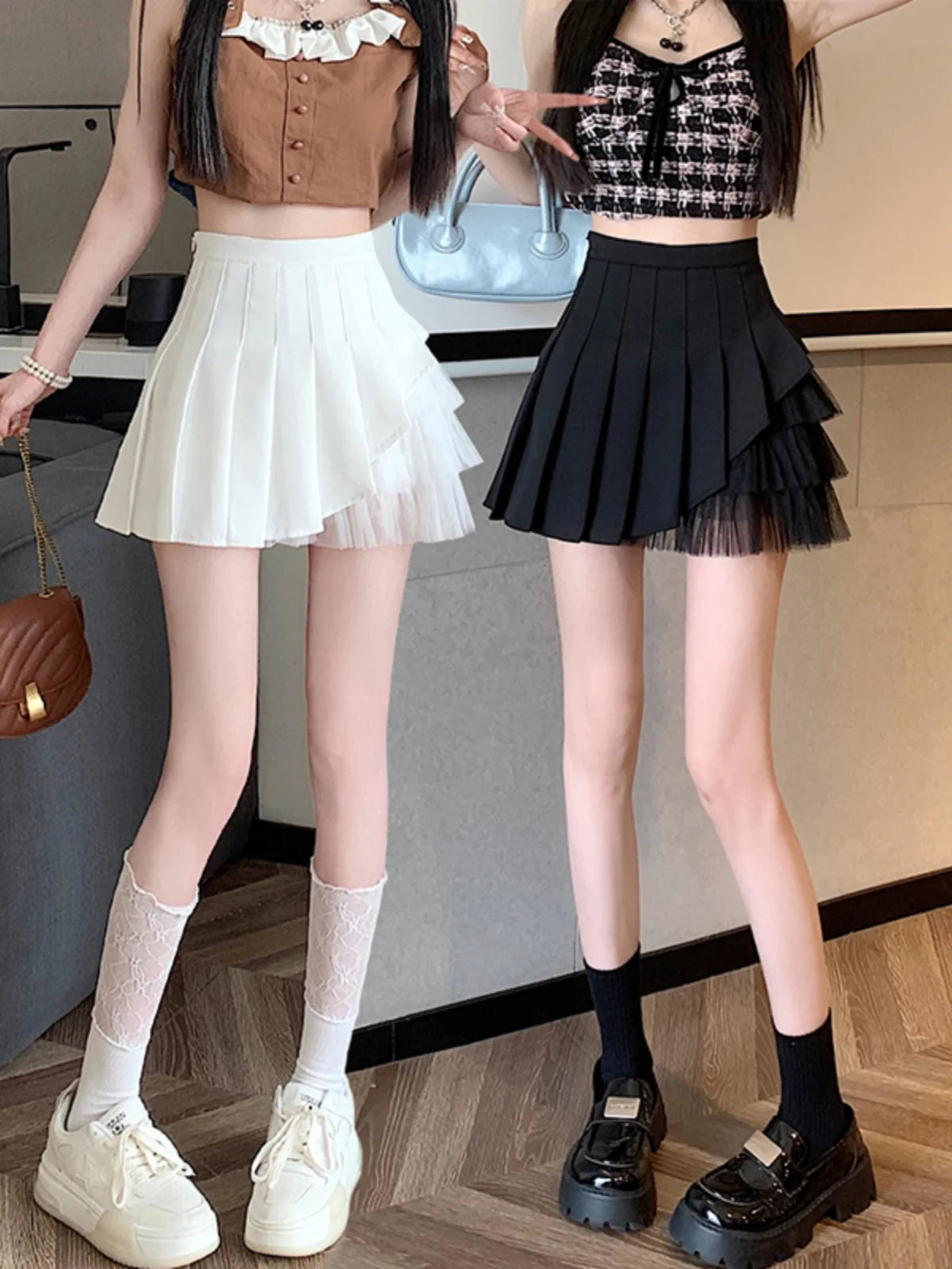 Slimming A-Line  Skirt for ort Women High Waist Pleated Tulle f Body Skirts Commute Sle Summer Collection