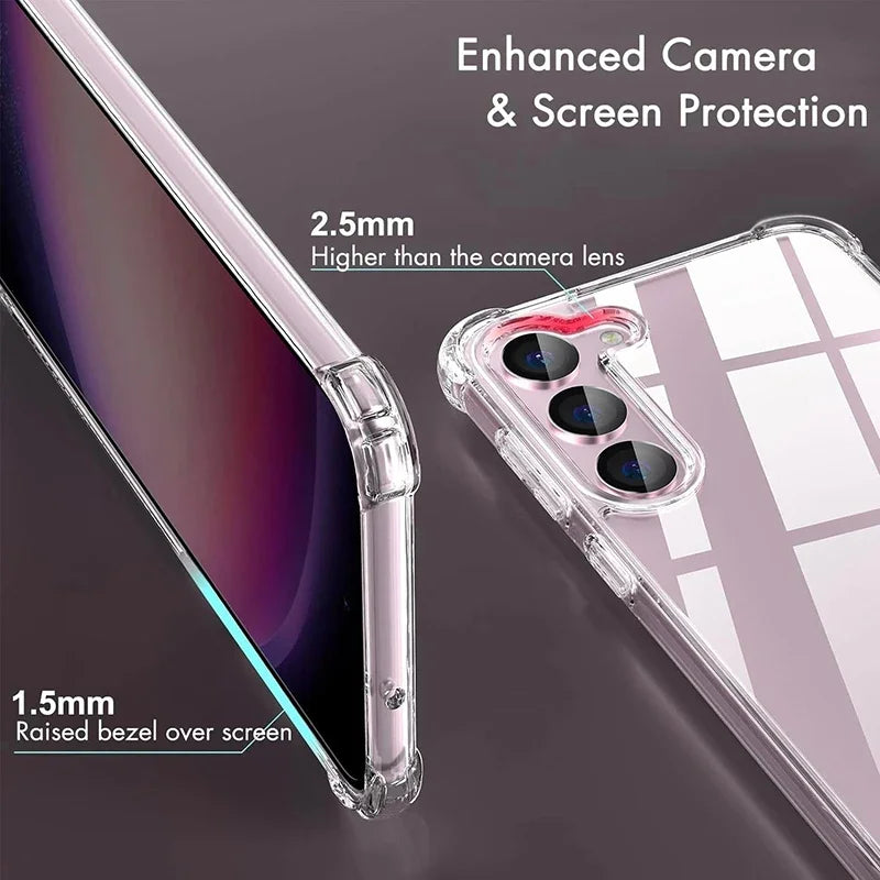 Hybrid Shockproof Case For Samsung Galaxy S25 S24 S23 S21 FE S22 Plus Ultra Clear Hard Case For Samsung A56 A36 A54 A34 A53 A33