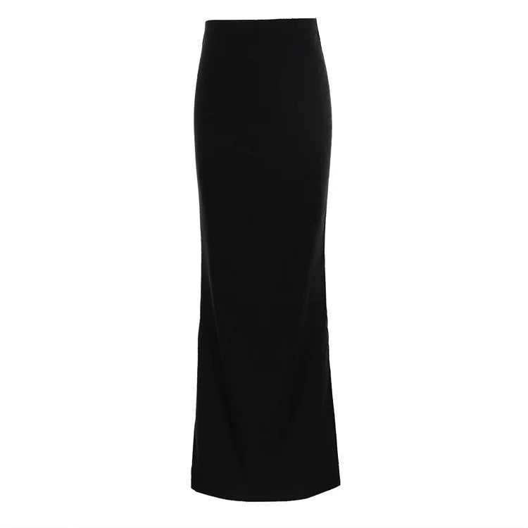 Fashion For Women Black Long Skirts High Waist Slim Seamless Elegant Ladies Gown Casual Summer 2024 New Female Maxi Skirts