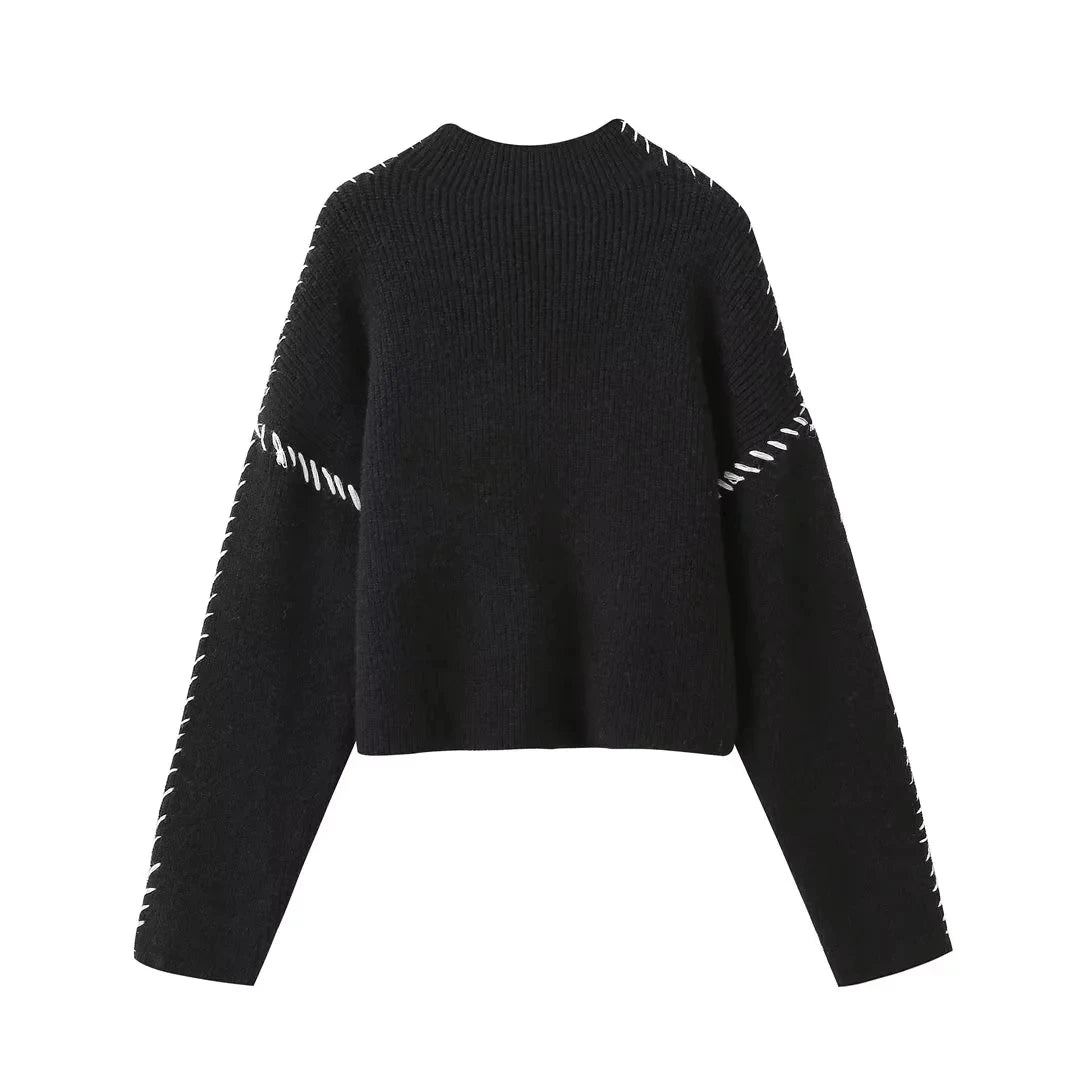 ZaZevity Autumn Winter Oversize turtleneck Sweater Loose Slimming Casual Design Sense Fashion Knit Top Outerwear