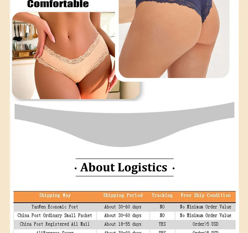 7PCS/Set Women Sexy Lace Panties Seamless Cotton Brazilian Panties Girls Breathable Sexy Low Rise Underwear Female Soft Lingerie