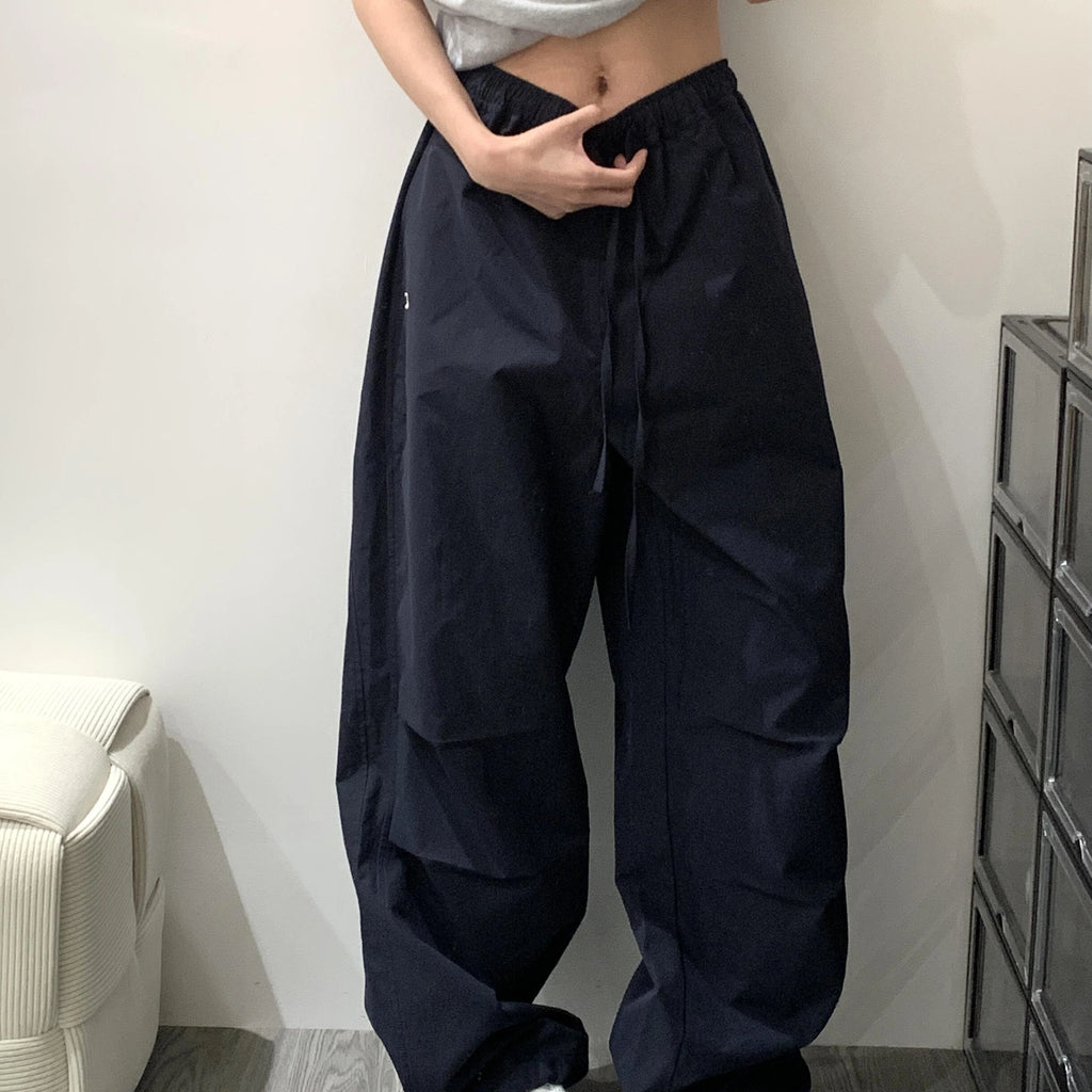High Waist Wide Leg Pants Women's Retro American High Street Paratrooper Trousers Spring Summer New Loose Drapey Cargo Pants