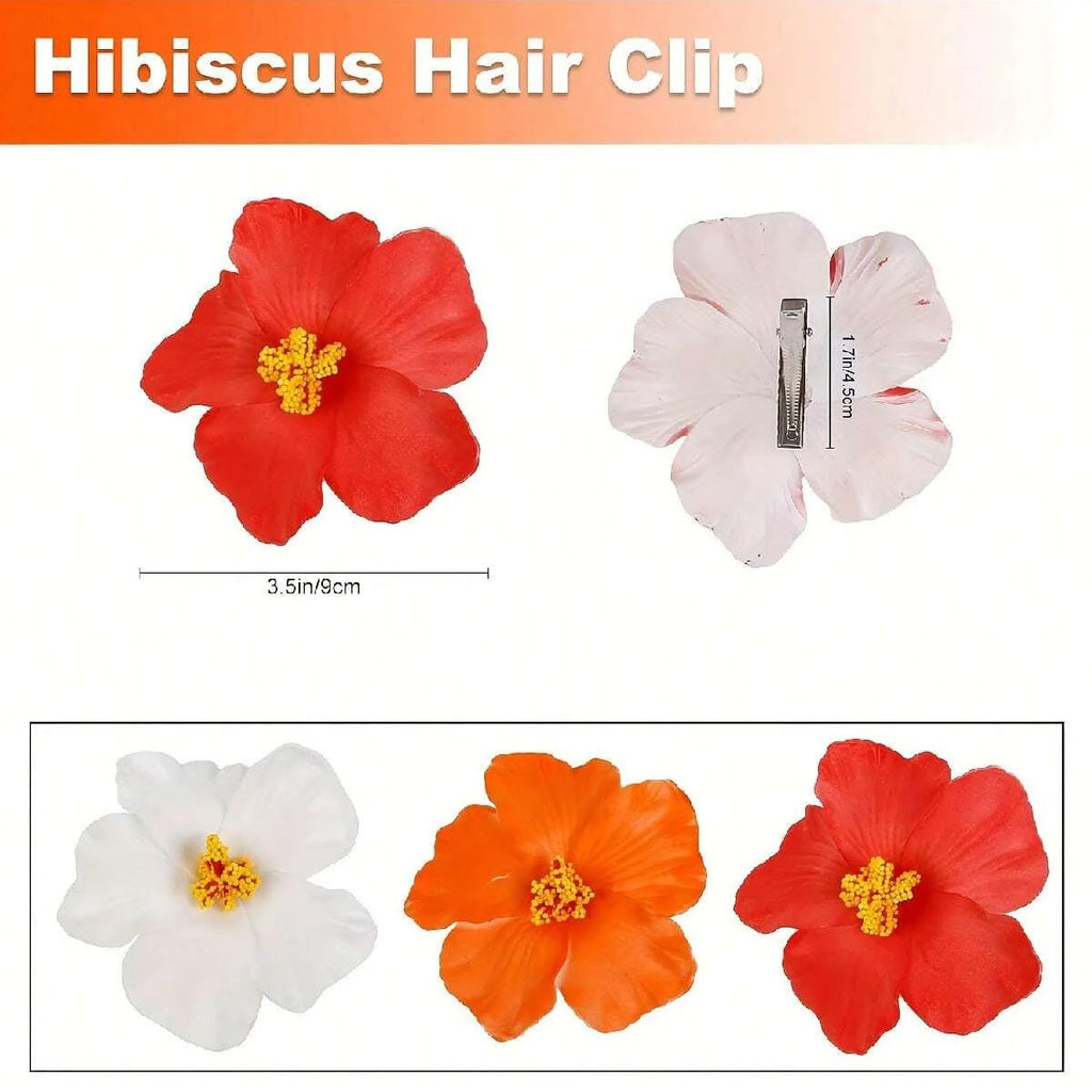 New Bohemian Style Hibiscus Flower Sweet Seaside Beach Resort Style Egg Flower Hair Clip For Women