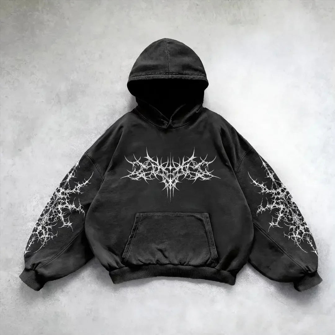 Y2k Zip Up Hoodies Vintage Fashion Print New Harajuku Hip Hop Long Sleeve Coats Loose Hooded Sweatshirt Men and Women Streetwear