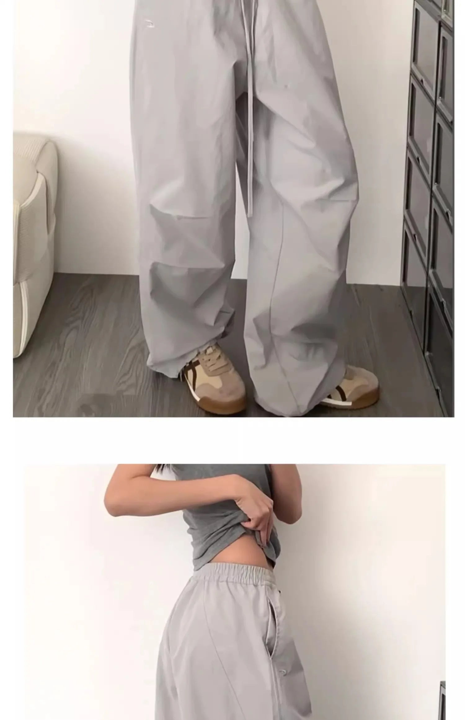 High Waist Wide Leg Pants Women's Retro American High Street Paratrooper Trousers Spring Summer New Loose Drapey Cargo Pants