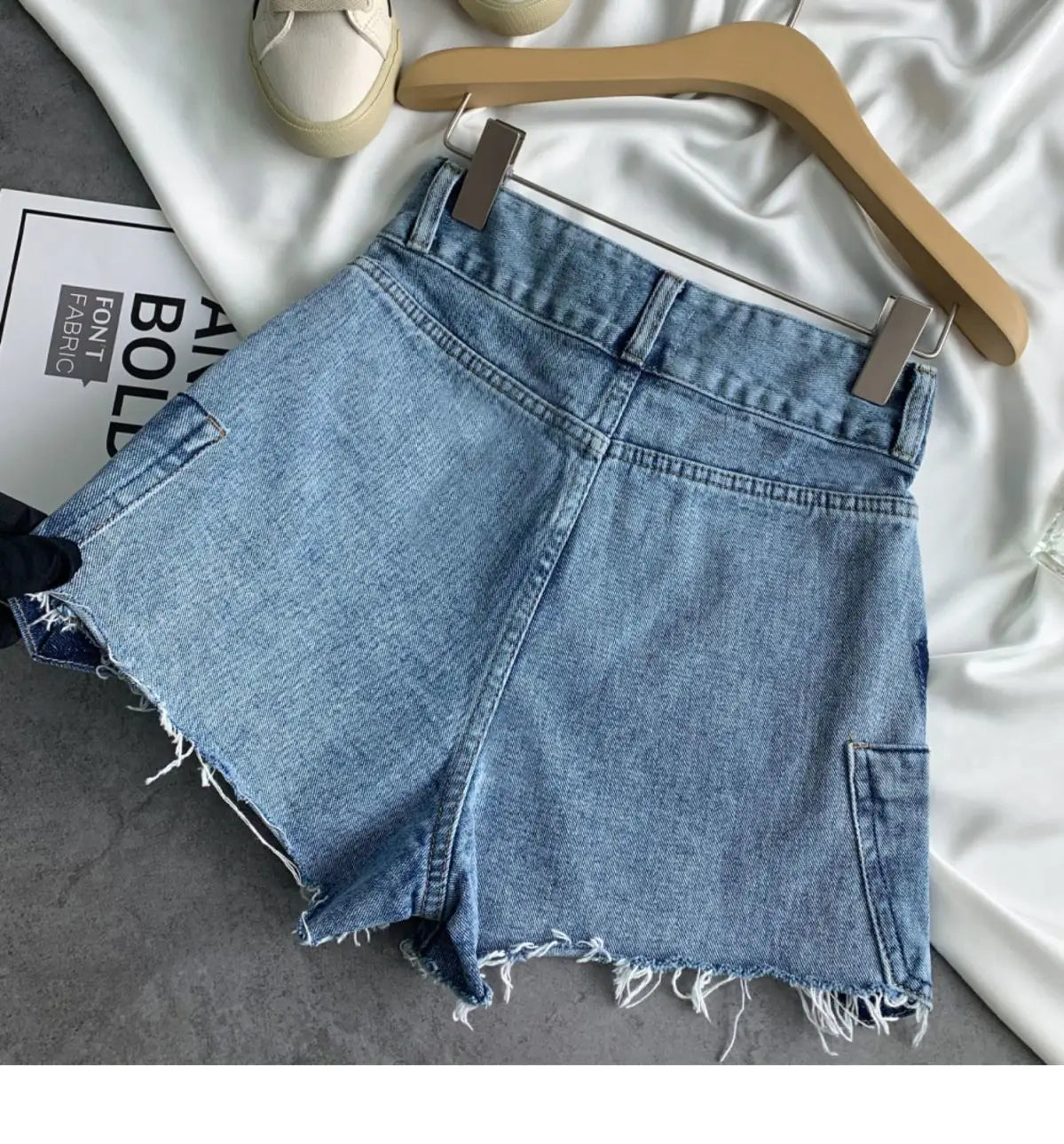Shorts Women Irregular Washed Tassel Denim Summer Fashion Design High Waist Hot Patchwork Sexy Clothing Simple Casual Aesthetic