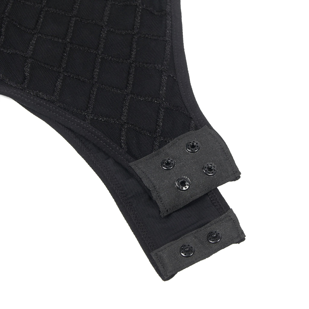 Comeondear High Quality Fashion Jumpsuit Plump Oversized Bodysuit Pajama Lady Black High Neck Leotard Lingerie Long Sleeve Teddy