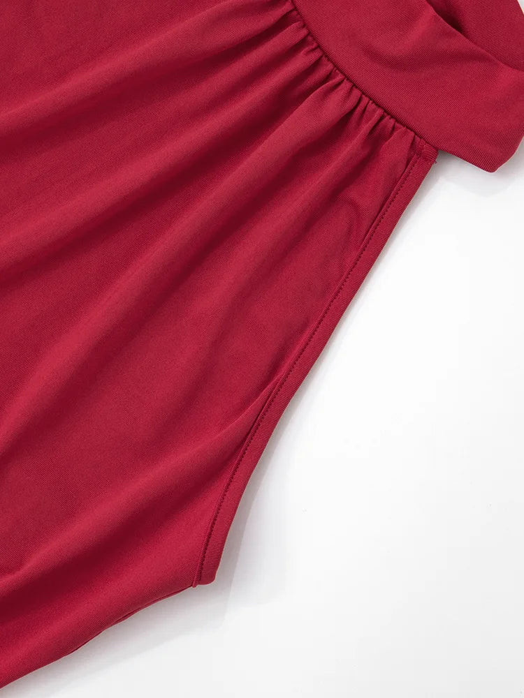 Mozision Halter Ruched Sleeveless Sexy Maxi Dress Women Gown Fashion Slim High Waist Evening Club Party Split Long Dress