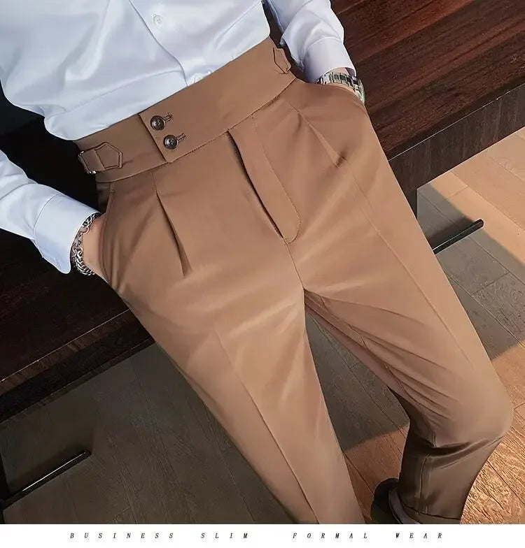 Men's Straight-leg High-waisted Casual Suit Pants High-end Feelslims Slimming Effective Spring Autumn Seasonal Pants
